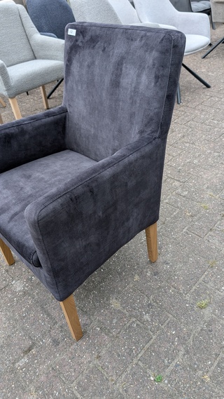 1x Eetkamerstoel velvet, Zazuhome, Donkergrijs / Antraciet